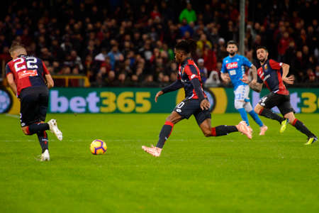 GENOVA - NOV 10, 2018:  C.F.C Genoa - SSC Napoli. Calcio Serie A TIM. Stadium Luigi Ferraris.のeditorial素材