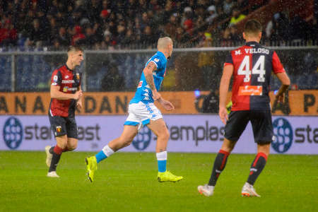GENOVA - NOV 10, 2018: Miguel Veloso 23.  C.F.C Genoa - SSC Napoli. Calcio Serie A TIM. Stadium Luigi Ferraris.のeditorial素材