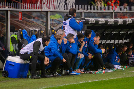 GENOVA - NOV 10, 2018: Napoli celebrates the victory. C.F.C Genoa - SSC Napoli. Calcio Serie A TIM....