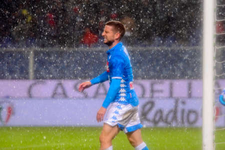 GENOVA - NOV 10, 2018:  Dries Mertens 14. C.F.C Genoa - SSC Napoli. Calcio Serie A TIM. Stadium Luigi Ferraris.のeditorial素材