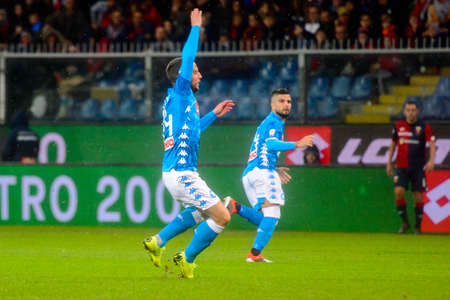 GENOVA - NOV 10, 2018:  Dries Mertens 14. C.F.C Genoa - SSC Napoli. Calcio Serie A TIM. Stadium Luigi Ferraris.のeditorial素材