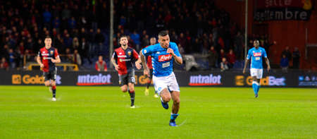 GENOVA - NOV 10, 2018: Allan 5. C.F.C Genoa - SSC Napoli. Calcio Serie A TIM. Stadium Luigi Ferraris.のeditorial素材