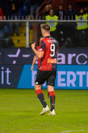 GENOVA - NOV 10, 2018:  9 Krzysztof Piatek. C.F.C Genoa - SSC Napoli. Calcio Serie A TIM. Stadium Luigi Ferraris.のeditorial素材