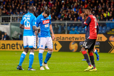 GENOVA - NOV 10, 2018: Kalidou Koulibaly 26.  C.F.C Genoa - SSC Napoli. Calcio Serie A TIM. Stadium Luigi Ferraris.のeditorial素材