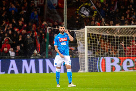 GENOVA - NOV 10, 2018: Raul Albiol 33.   C.F.C Genoa - SSC Napoli. Calcio Serie A TIM. Stadium Luigi Ferraris.のeditorial素材