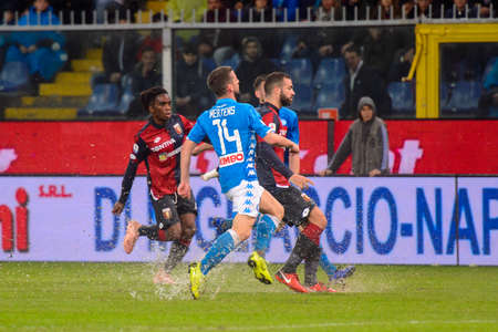 GENOVA - NOV 10, 2018:  Dries Mertens 14. C.F.C Genoa - SSC Napoli. Calcio Serie A TIM. Stadium Luigi Ferraris.のeditorial素材