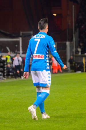 GENOVA - NOV 10, 2018: Jose Callejon 7.  C.F.C Genoa - SSC Napoli. Calcio Serie A TIM. Stadium Luigi Ferraris.のeditorial素材