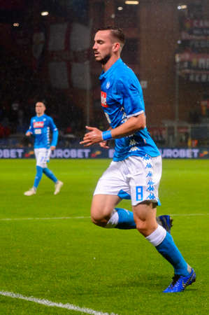 GENOVA - NOV 10, 2018: Fabian Ruiz 8.  C.F.C Genoa - SSC Napoli. Calcio Serie A TIM. Stadium Luigi Ferraris.のeditorial素材