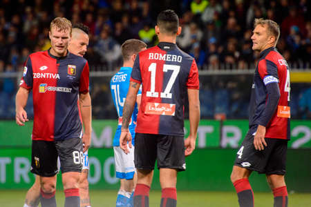 GENOVA - NOV 10, 2018:  C.F.C Genoa - SSC Napoli. Calcio Serie A TIM. Stadium Luigi Ferraris.のeditorial素材