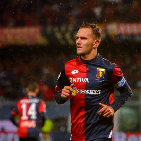 GENOVA - NOV 10, 2018:  4 Domenico Criscito close up portrait. C.F.C Genoa - SSC Napoli. Calcio Serie A TIM. Stadium Luigi Ferraris.のeditorial素材