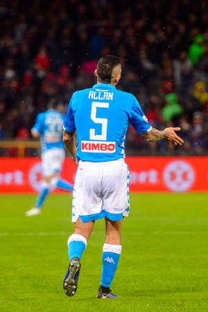 GENOVA - NOV 10, 2018: Allan 5. C.F.C Genoa - SSC Napoli. Calcio Serie A TIM. Stadium Luigi Ferraris.のeditorial素材