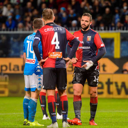 GENOVA - NOV 10, 2018:  4 Domenico Criscito . C.F.C Genoa - SSC Napoli. Calcio Serie A TIM. Stadium Luigi Ferraris.のeditorial素材