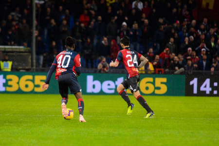 GENOVA - NOV 10, 2018: 40 Stephane Omeonga.  C.F.C Genoa - SSC Napoli. Calcio Serie A TIM. Stadium Luigi Ferraris.のeditorial素材