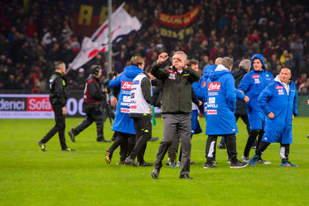 GENOVA - NOV 10, 2018: Carlo Ancelotti, the Napoli head manager.  C.F.C Genoa - SSC Napoli. Calcio Serie A TIM. Stadium Luigi Ferraris.のeditorial素材