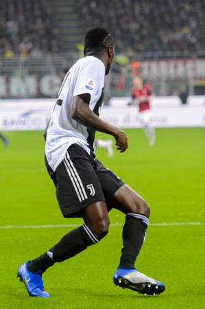 MILAN - NOV 11, 2018: Blaise Matuidi 14. AC Milan - Juventus. Italian Serie A TIM. Giuseppe Meazza Stadiumのeditorial素材