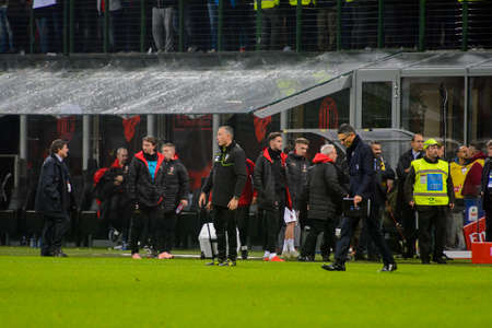 MILAN - NOV 11, 2018: AC Milan - Juventus. Italian Serie A TIM. Giuseppe Meazza Stadiumのeditorial素材