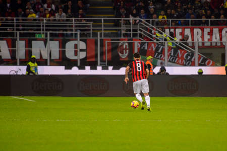 MILAN - NOV 11, 2018: Jesus Suso 8. AC Milan - Juventus. Italian Serie A TIM. Giuseppe Meazza Stadiumのeditorial素材