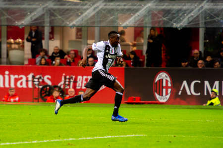 MILAN - NOV 11, 2018: Blaise Matuidi 14. AC Milan - Juventus. Italian Serie A TIM. Giuseppe Meazza Stadiumのeditorial素材