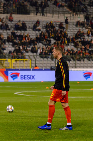 BRUSSELS - NOV 15, 2018: Toby Alderweireld 2. Belgium - Iceland. UEFA Nations League.のeditorial素材