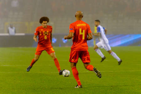 BRUSSELS - NOV 15, 2018: Vincent Kompany 4. Belgium - Iceland. UEFA Nations League.のeditorial素材