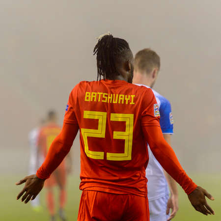 BRUSSELS - NOV 15, 2018: Michy Batshuayi 23.  Belgium - Iceland. UEFA Nations League.のeditorial素材
