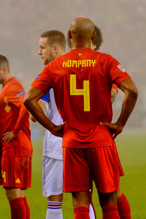 BRUSSELS - NOV 15, 2018: Vincent Kompany 4. Belgium - Iceland. UEFA Nations League.