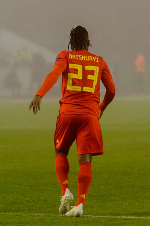 BRUSSELS - NOV 15, 2018: Michy Batshuayi 23.  Belgium - Iceland. UEFA Nations League.のeditorial素材