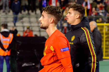BRUSSELS - NOV 15, 2018: Adnan Januzaj 18. Belgium - Iceland. UEFA Nations League.のeditorial素材