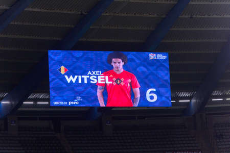 BRUSSELS - NOV 15, 2018: Axel Witsel 6. Belgium - Iceland. UEFA Nations League.のeditorial素材
