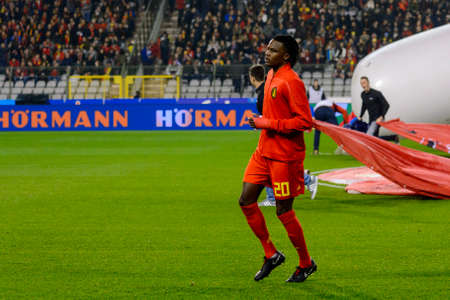 BRUSSELS - NOV 15, 2018: Dedryck Boyata 20. Belgium - Iceland. UEFA Nations League.のeditorial素材