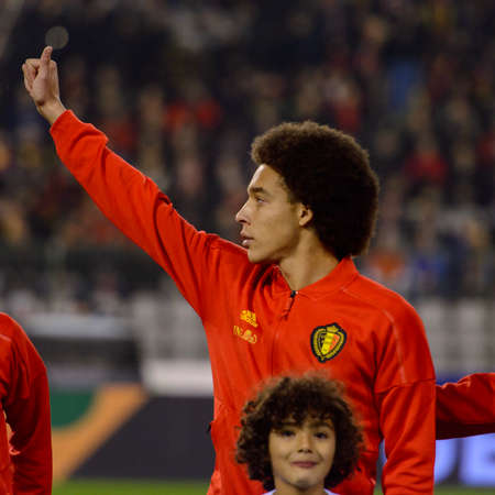 BRUSSELS - NOV 15, 2018: Axel Witsel 6 close up portrait. Belgium - Iceland. UEFA Nations League.のeditorial素材
