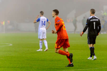BRUSSELS - NOV 15, 2018: Thomas Meunier 15. Belgium - Iceland. UEFA Nations League.のeditorial素材
