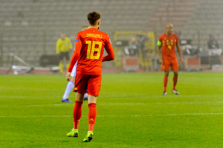 BRUSSELS - NOV 15, 2018: Adnan Januzaj 18. Belgium - Iceland. UEFA Nations League.のeditorial素材
