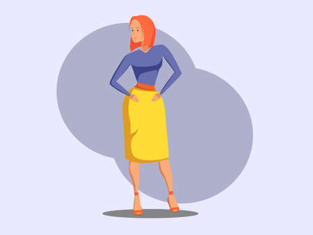 Confident people flat vector illustrations set.のイラスト素材