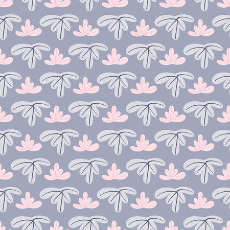Modern seamless leaf pattern with blue backgroundのイラスト素材