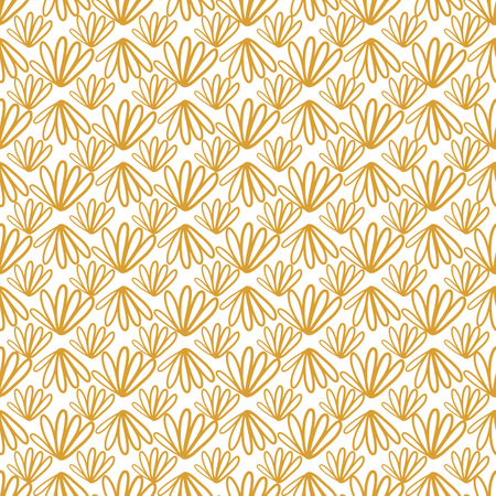 Modern seamless leaf pattern with gold backgroundのイラスト素材