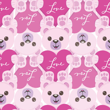 Pink Valentine Heart Seamless Pattern Background Printのイラスト素材