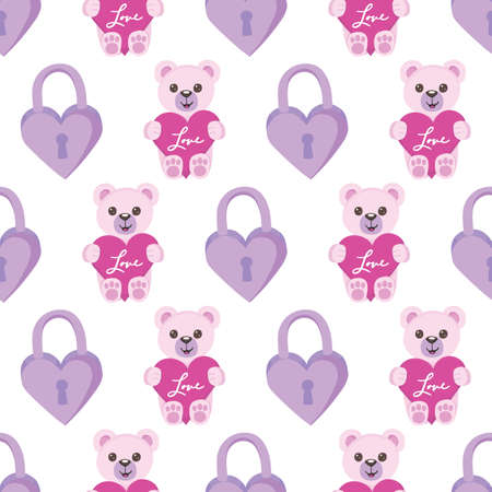 Pink Valentine Heart Seamless Pattern Background Printのイラスト素材