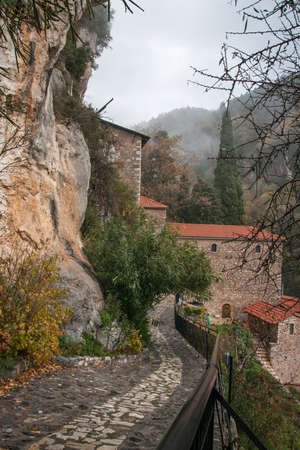 Monastery Emialon,  Lousias gorge, Peloponnese, Greeceの写真素材