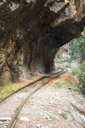 Cog Railway in Vouraikos gorge , Peloponnese, Greeceの写真素材
