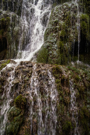 Scenic waterfalls at the park of Monasterio de Piedra, Zaragoza, Aragon, Spainの写真素材