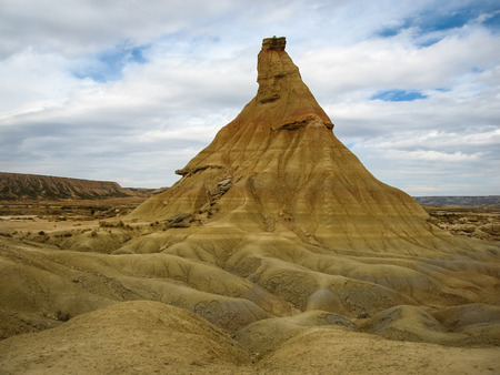 Unusual and unique landscape at Bardenas reales, Navarra, Spainの写真素材