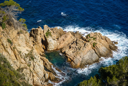 Seascape at Tossa de Mar, Catalonia, Spainの写真素材