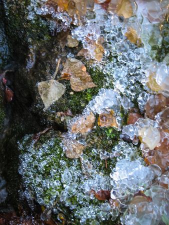 Winter frozen landscape  in Tobera, Burgos, Castilla y Leon, Spainの写真素材