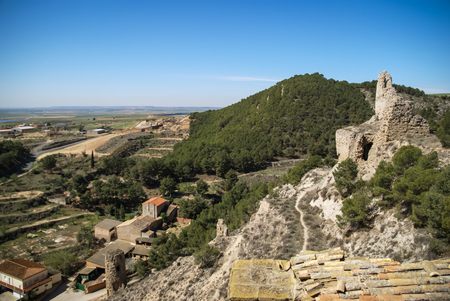Ruins of an ancient  castle at Farfania, Catalonia, Spainの写真素材