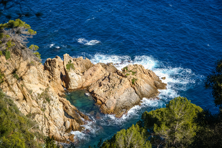 Seascape at Tossa de Mar, Catalonia, Spainの写真素材