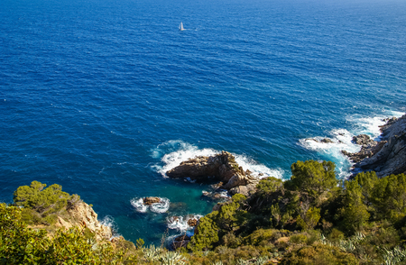 Seascape at Tossa de Mar, Catalonia, Spainの写真素材