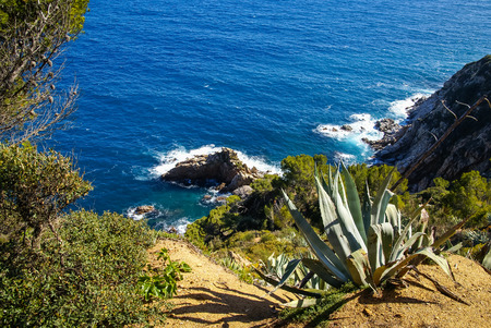 Seascape at Tossa de Mar, Catalonia, Spainの写真素材