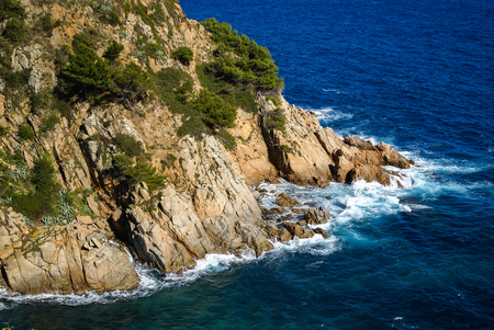 Seascape at Tossa de Mar, Catalonia, Spainの写真素材
