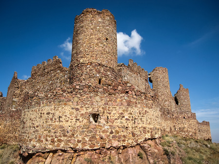 Ruins of a castle at Almonacid de Toledo, Castilla ls Mancha, Spainの写真素材